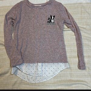 H&M Kids' Heathered Purple Long Sleeve with Dog Graphic